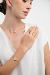 Falling in Love, Alphabet Diamonds Heart Bangle in letter A