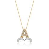 Bow wave full diamonds necklace in letter A