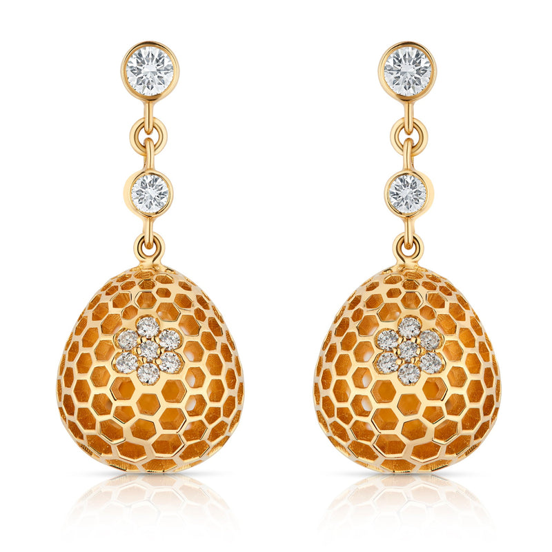 Honey Comb Blooms Hive Earrings