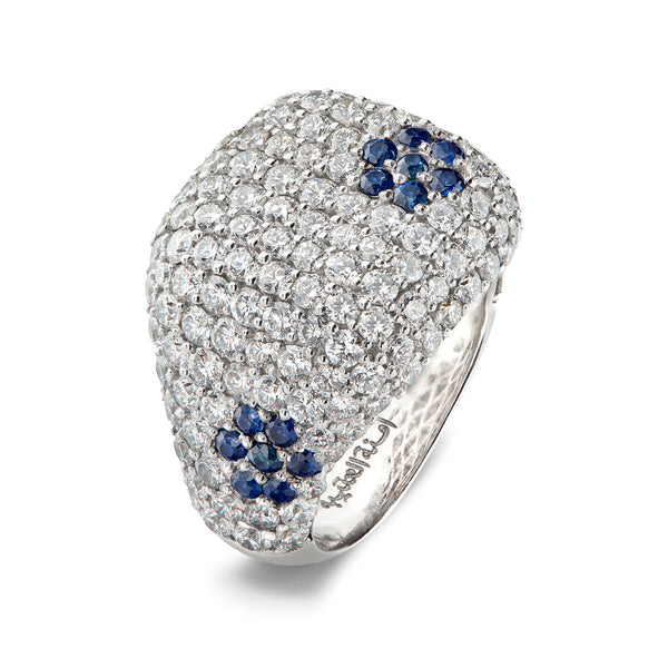 Unique Edition White Gold, White Diamonds, Blue sapphire