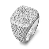 Honey Comb Blooms White Gold Infusion Signet Ring