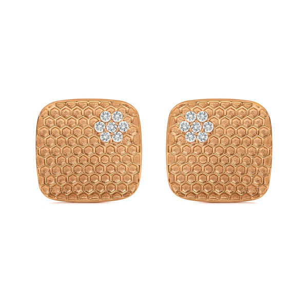 Honey Comb Blooms Rose Gold infusion earrings