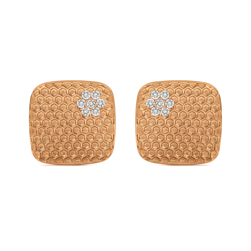 Honey Comb Blooms Rose Gold infusion earrings