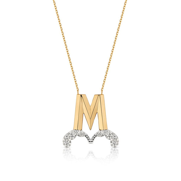 Bow wave necklace in letter M