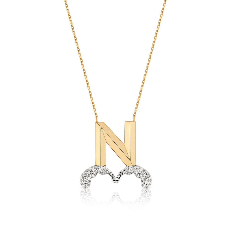 Bow wave necklace in letter N