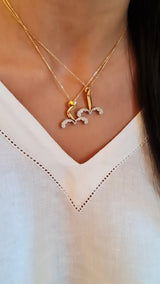 Bow Wave Necklace in letter "أ"